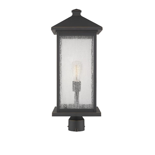 Z-Lite Portland 1 Light Outdoor Post Mount Fixture, Oil Rubbed Bronze And Clear Seedy 531PHBXLR-ORB - main